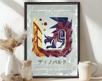 Glavenus Monster Poster: MHW Hunter World Inspired Art - MH Print