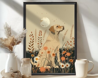 Golden Labrador Retriever Poster, Golden Lab Dog print, Golden Lab Puppy, Lab Dog Art, Lab Puppy Gift