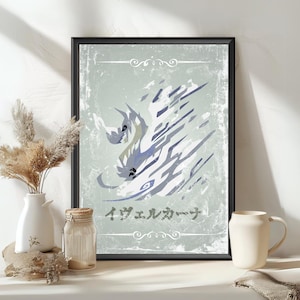 Velkhana Monster Poster: MHW Hunter World Inspired Art - MH Print