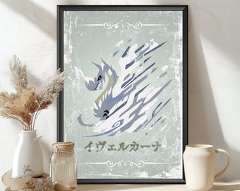 Velkhana Monster Poster: MHW Hunter World Inspired Art - MH Print
