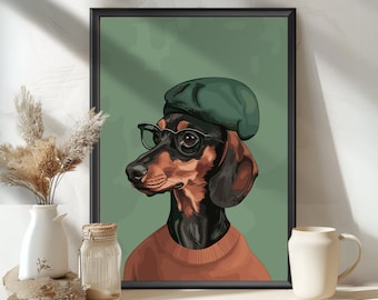 Herr Tax Poster, Pingsthund Tryck, Korvhund, Taxvalp Konst, Pingsthund, Pingsthund, Pingsthund, Pingsthund, Doxie Väggkonst