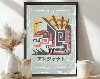 Anjanath Monster Poster: MHW Hunter World Inspired Art - MH Print