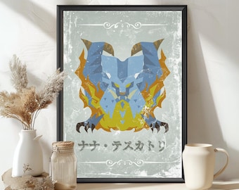 Lunastra Monster Poster: MHW Hunter World Inspired Art - MH Lunastra Print