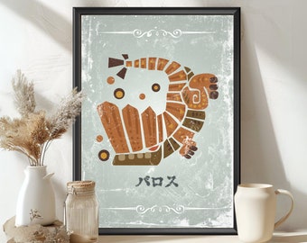 Barroth Monster Poster: MHW Hunter World Inspired Art - MH Print