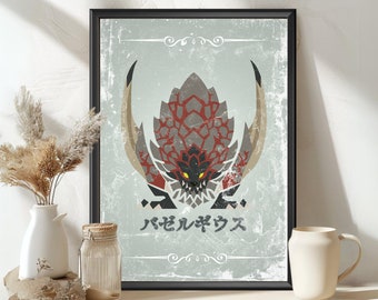 Bazelgeuse Monster Poster: MHW Hunter World Inspired Art - MH Print