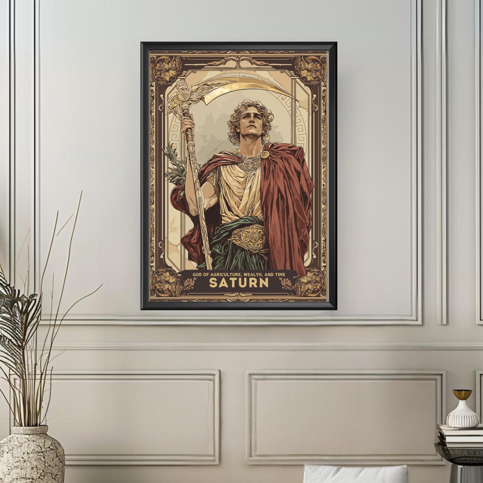 Saturn God Poster, Roman God Saturn, God of Agriculture, Wealth, and ...