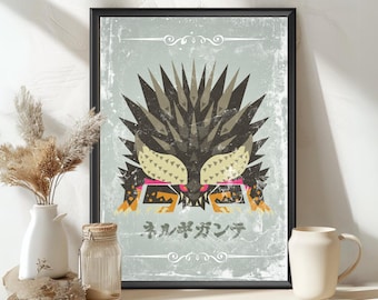 モンスターハンター風ネルギガンテのアートプリントポスターファン