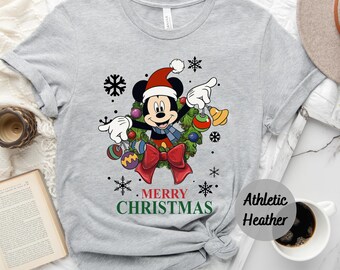 Disney Mickey Friends Christmas Shirt, Santa Hat Merry Christmas Shirt, Disneyland Christmas Vacation T-Shirt, Disney Christmas Lights Shirt