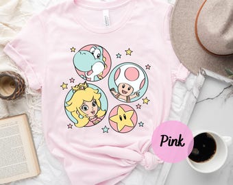 Princess Peach Shirt,Feeling Peachy,Pink Princess,Princess Peach And Friends World Shirt,Super Mario Shirt,Princess Peach Shirt