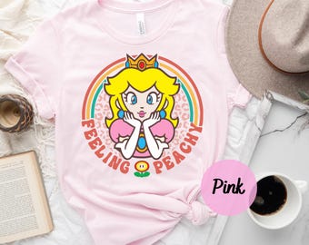 Princess Peach Shirt,Feeling Peachy,Pink Princess,Princess Peach And Friends World Shirt,Super Mario Shirt,Princess Peach Shirt