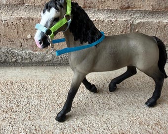 Schleich 1:24 Scale Multicolor Halter with Reins| Handmade Model Horse Tack Accessory