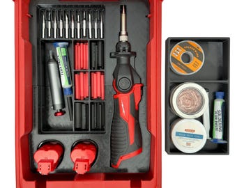 Inserto per saldatore Milwaukee M12 2488-20, compatibile con l'organizer compatto Packout 48-22-8435, per riporre utensili, batterie e accessori.