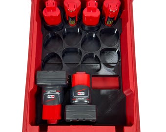 Organizzatore per batterie M12 e organizer compatto Milwaukee Packout modello 48-22-8435