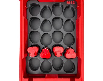Inserto per batteria Milwaukee M12 XC + CP - Organizzatore di utensili Milwaukee PACKOUT