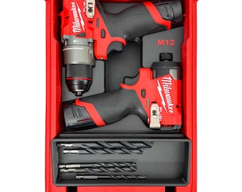 Trapano a percussione M12 3404-20 + inserto per avvitatore a impulsi 3453-20 - Organizzatore di utensili Milwaukee PACKOUT