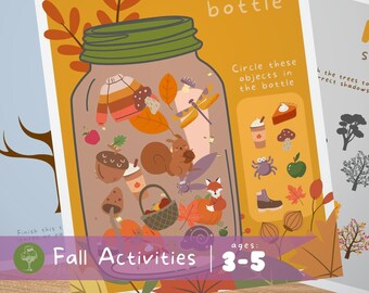 Printable Fall Activities | Autumn Learning Activities | Homeschool Kindergarten Pre-K Learning