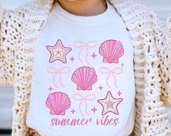 Girls beach shirt, Girls Summer Shirt, Coastal Seashells Tee, Toddler Girl Shirt, Infant Summer Shirt, Beach Tshirt kid, Beach Bum Kids Tee