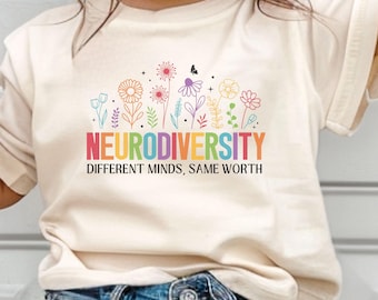 Neurodiversity T-Shirt for Kids, Autism Awareness Shirt, Different Minds Same Worth Toddler Tee, Autism Support Gift, Inclusion & Acceptance