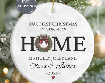 New Home Christmas Ornament, Personalized New Home Xmas Ornament, First Christmas New Home Keepsake