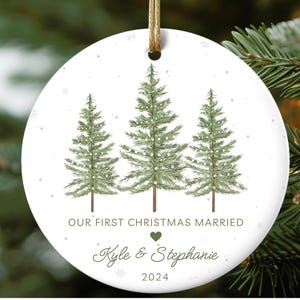 Personalized First Christmas Married Ornament, Our First Christmas Married Custom Ornament, Custom Marriage Gift, Newlywed Xmas Ornament