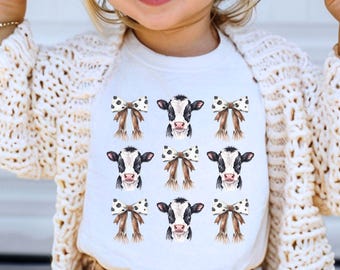 Shirt Highland Cow peuter, boerenmeisje boho western-T-shirt, shirt verjaardag Barnyard Animal