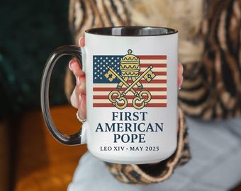 American Pope Leo XIV Ceramic Coffee Mug: Patriotic Catholic Gift