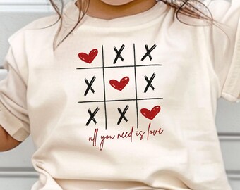 Kids Valentine's Day Shirt, Tic Tac Toe Kids Valentines Tee, XOXO Valentine Shirt, Toddler Valentine Shirt, Gifts for girls, Toddler Gifts