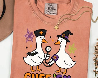 Goose Nurse Shirt, Registered Goose Halloween Tee, Comfort Colors Nurse Halloween Shirt, Cuff Em Funny Nurse Gift, Spooky Nurse Costume Tee