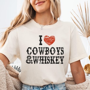 Cowboys & Whiskey Western T-Shirt, Western Graphic Tee,Western Shirt,Cowgirl Tshirt,Rodeo Shirts,Rodeo Country Western Shirts, Country Music