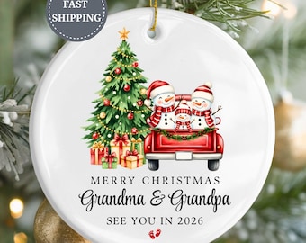Personalized Grandparents Christmas Ornament, First Christmas Keepsake, Custom 2025 Gift