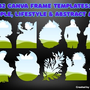 42 canvaslijstsjablonen mensen, lifestyle en abstracte kunst | Digitale download voor presentatie, artwork | Ontwerpkit voor directe toegang