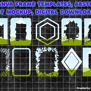 10 canvas framesjablonen, abstracte kunst mockup, digitale download voor presentatie, artwork, sociale media, instant download
