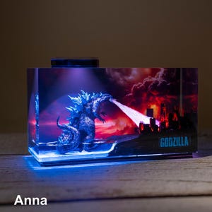 G0dz!lla decorative night lights,  handmade diorama resin gifts for him