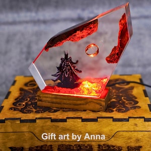 The Ring epoxy resin lamp - Christmas gift for him, office decorative light