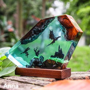 Dragons of Fourth Wing Resin Night Light: 3D Dragon Table Lamp