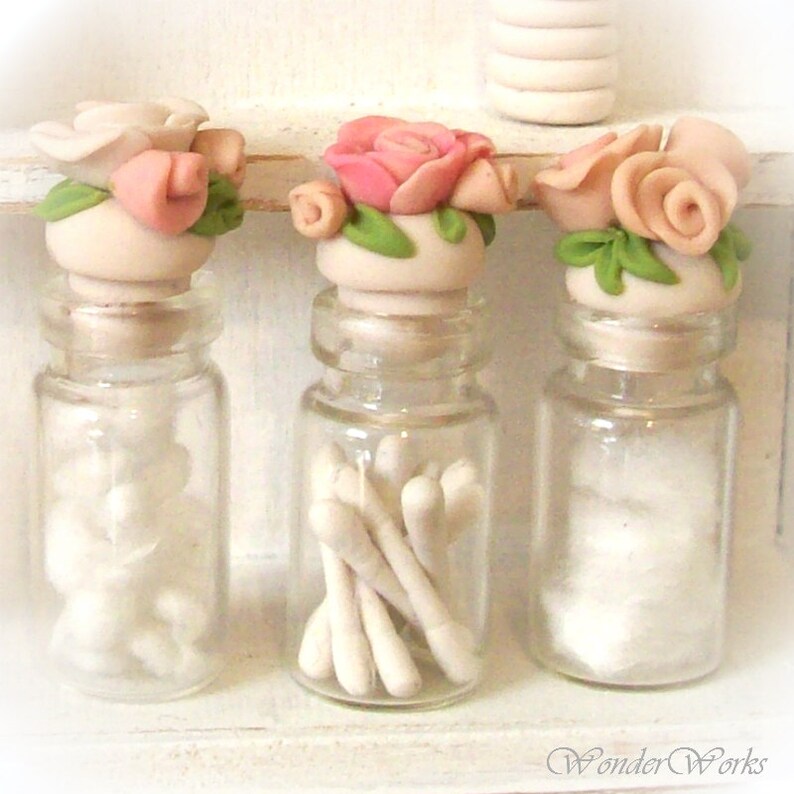 Fancy Pink Rose Mini Filled Glass Bottles for Bath or Nursery Etsy