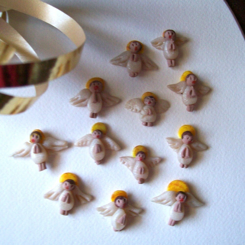 MicroMiniature Angels 12 Very Tiny Hand Sculpted Dollhouse Etsy