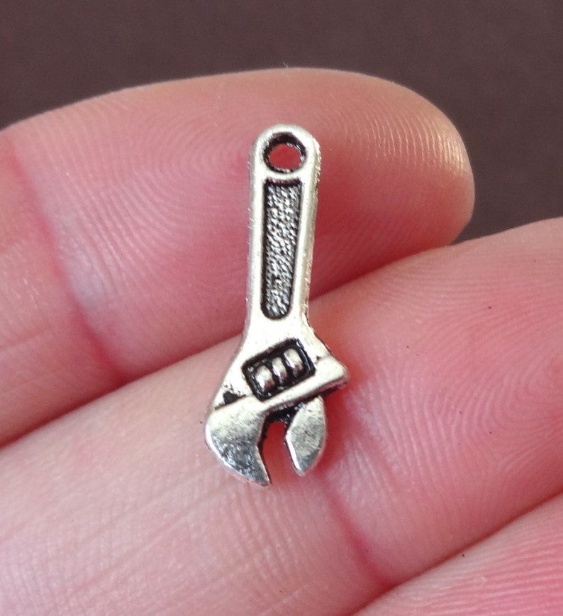 10 Wrench Charms 7x19x2mm Etsy