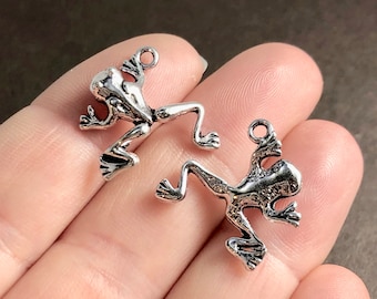 50 Charms, Frog, Animal, Pet, Charm (3D) 27x28x4mm, Hole: 1.5mm SH361