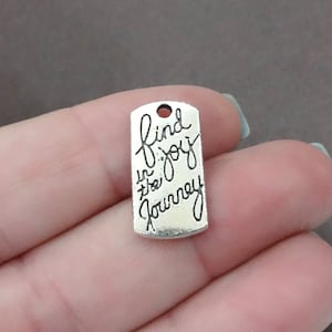 50 Charms, &quot;Find Joy in the Journey&quot; Message Charm 21x10.5x2mm ITEM:BW13