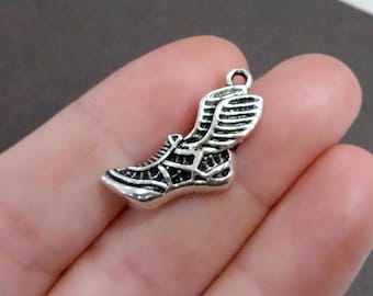 10 Charms, “Track and Field" Gym Shoe, Runner Charm 26x14mm hole, 2mm ITEM:BX9