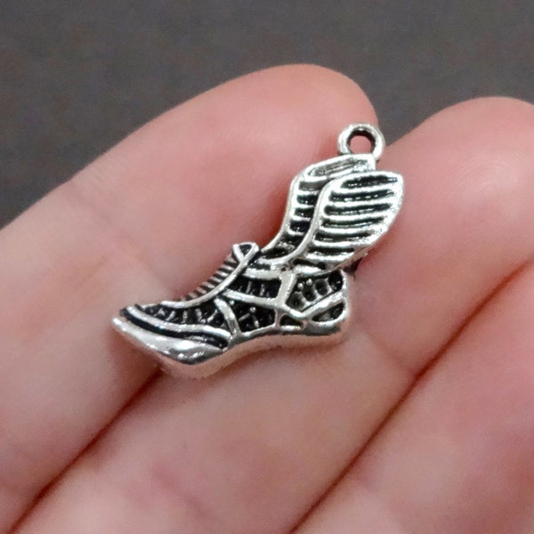 10 Charms, “Track and Field" Gym Shoe, Runner Charm 26x14mm hole, 2mm ITEM:BX9