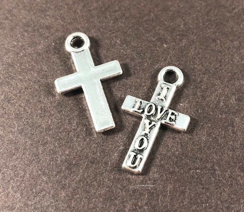 50 Bulk i LOVE You Cross Religious Charms Etsy