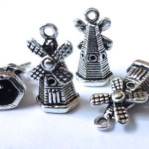 10 Charms, Windmill, Charm (3D) 28x17x2mm  ITEM:BF8