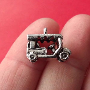 2 Charms, Golf Cart, Golfing, Sports, (3D) Charms 16x14mm Item:J22