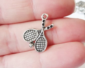 50 BULK,  Tennis Racket Charms 20x14x2mm ITEM:H18