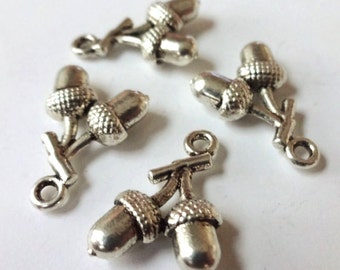 10 or 50 Charms, Acorn, Nut, Charm (3D) 17x12x4mm ITEM:U12