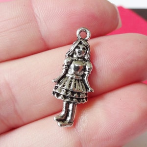 10 Charms, Girl, Fairy tale, Charms 26x11x2.3mm