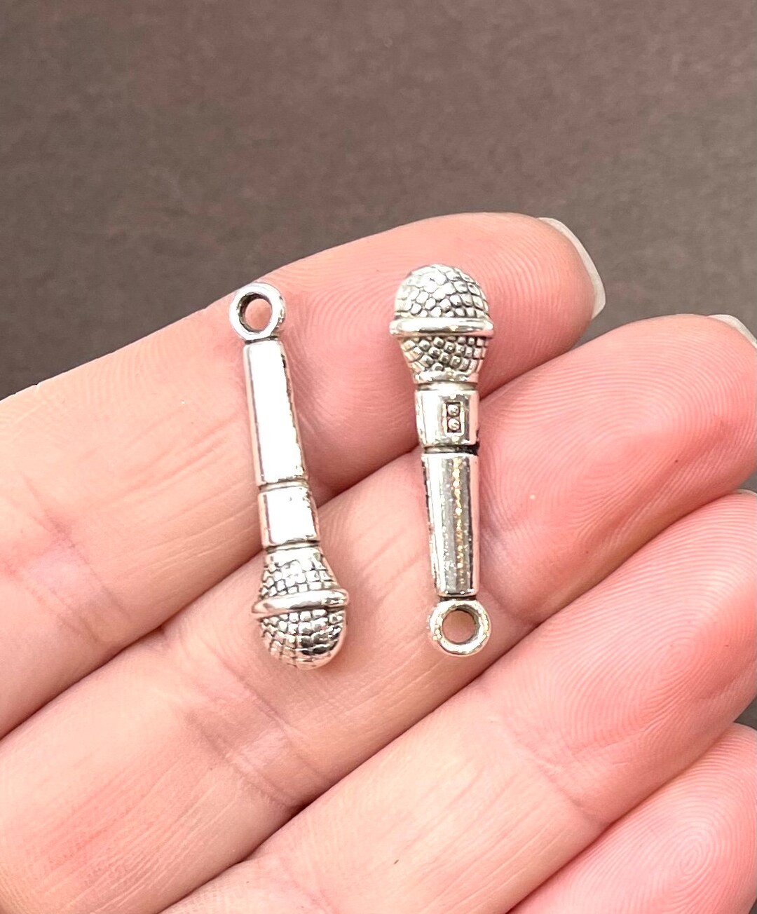10 Charms, Microphone Charms 3D 27x7mm ITEMN18 Etsy