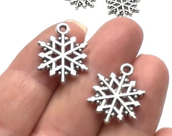 10 Charms, Snowflake, Snow, Winter, 20x15.5x1.5mm, Hole 1.5mm ITEM:A1